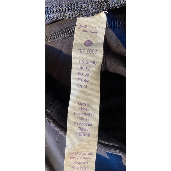 NWT CRZ Yoga Side Pocket Compression Leggings Size Small Women’s Navy - Picture 3 of 12